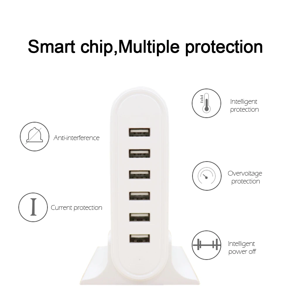 6USB Mobile Phone Charger 5V2A Output EU UK US AU Travel Universal Conversion Plug Socket Multi-port Charging For Electronic (6)