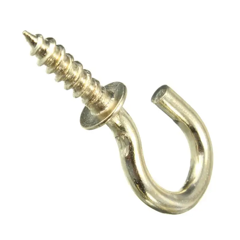 20 Pcs Metal Screw-In Ceiling Hooks Heavy Duty Copper Plated Cup Hanger Supplies