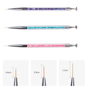 

1Pcs Nail Art Acrylic Liner Brush + Cat Eye Magnet Pen Dual-end Painting Drawing Line Pen 3D DIY Tips Manicure Tools 6/9/11mm