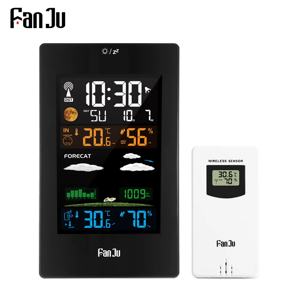 FanJu FJ3389 Метеостанция Цифровой термометр гигрометр беспроводной датчик