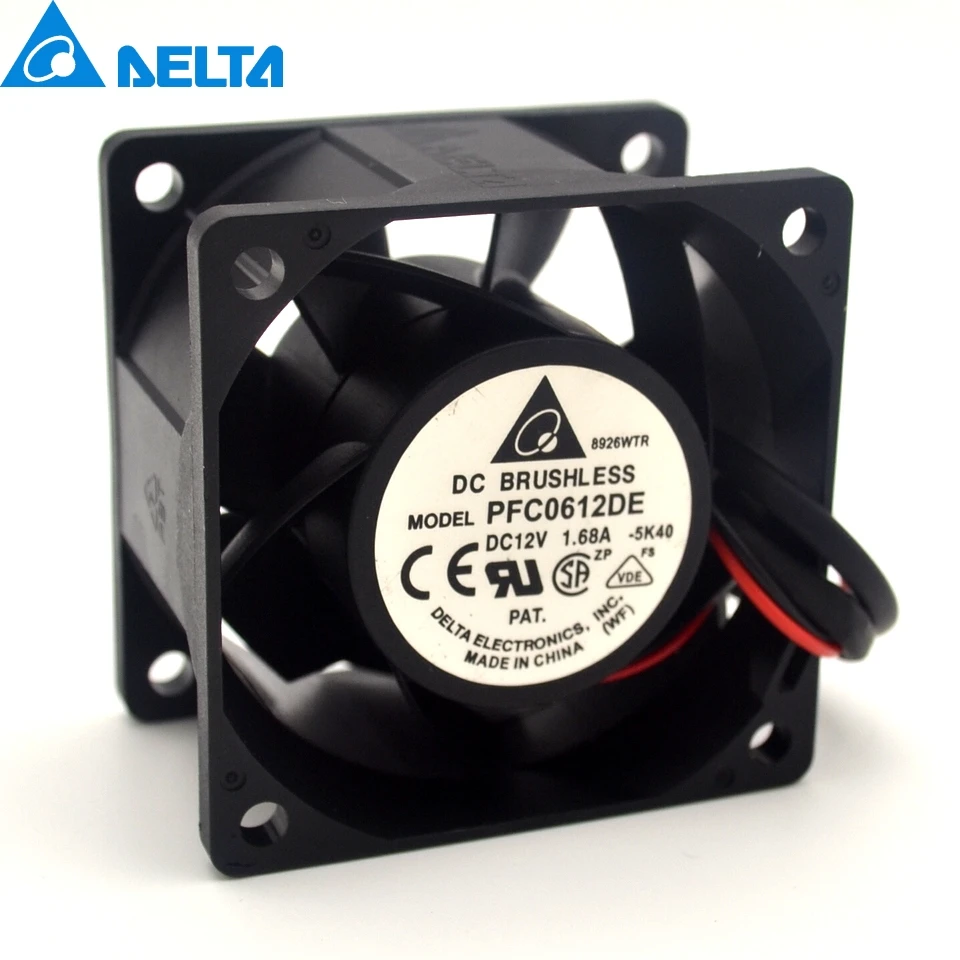 

Delta New PFC0612DE 12V 1.68A 6038 6CM high speed cooling fan server for 60*60*38mm