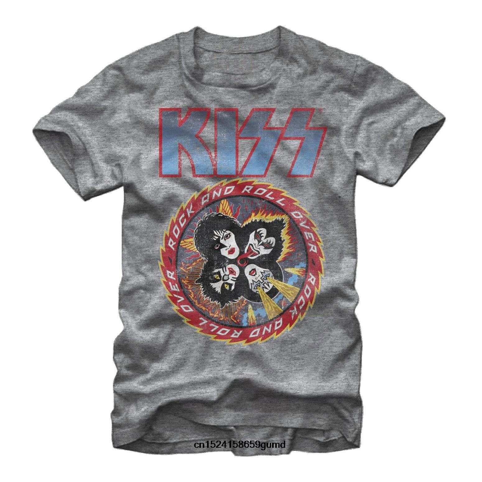 

Funny Men t shirt Women novelty tshirt KISS Men's Rock and Roll Over T-Shirt