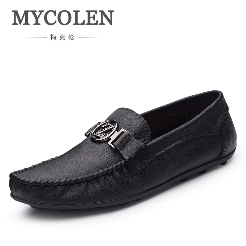 

MYCOLEN New Arrivals Men's Flats Slip-On Genuine Leather Driving Shoes Soft Comfortable Designer Moccasins Shoes Botas Hombre