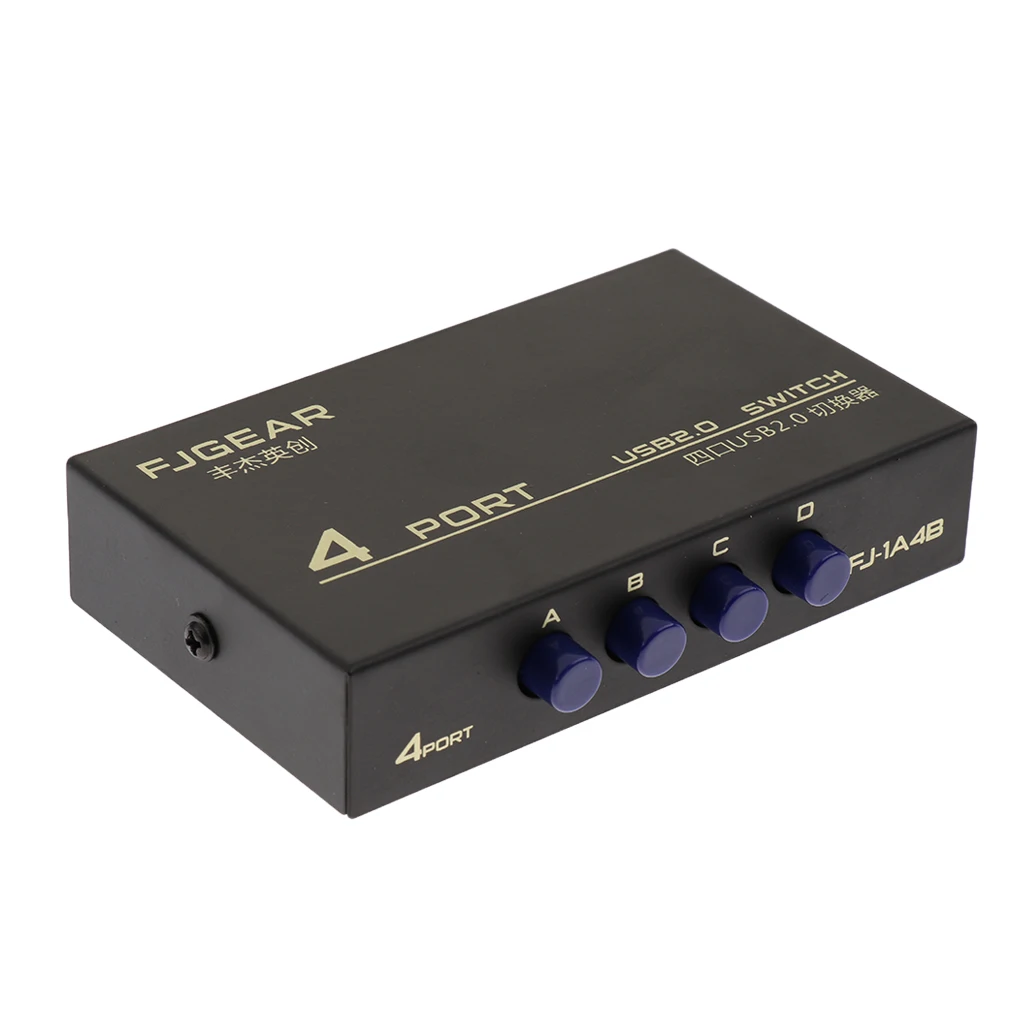4Ports USB Manual Sharing Switch HUB Selector Switcher for Printer Scanner