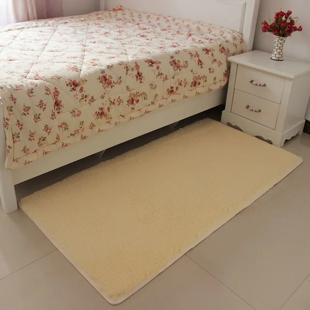 50*100/120/160CM Silky non slip Bedroom Mats strip White/brown/green