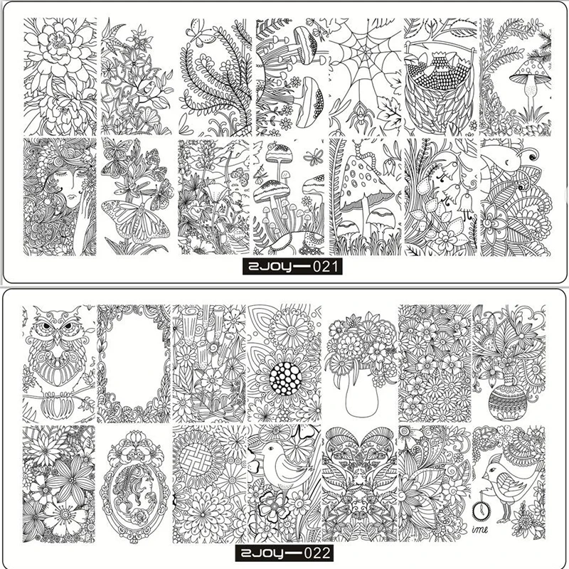 1 шт. Пластина для дизайна ногтей, штамповка для ногтей ZJOY 10 стилей, китайская гирлянда, цветок для женщин, шаблон для изображения, печать, дизайн ногтей, сделай сам, подарок для маникюра
