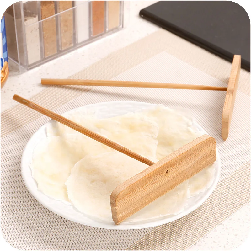 

1 pc Kitchen DIY Wooden T Shape Egg Cake Stick Heat Crepe Maker Pancake Batter Wooden Spreader Stick