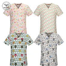 Женский скраб-топ с v-образным вырезом хлопок Pet больница Стоматологическая салон красоты хирургическая медицинская форма БОЛЬНИЦА медсестра скраб-Топ s Man