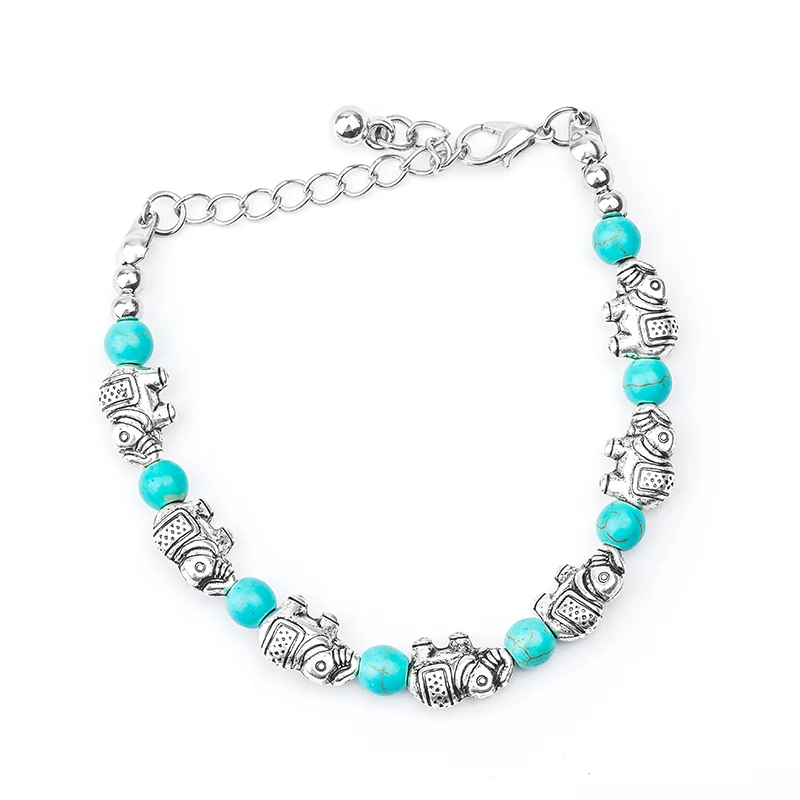 

MISANANRYNE Hot Sale Retro Elephant Adjustable Chain Bead For Ladies Natural Stone Bracelet Women's Vintage Bracelets