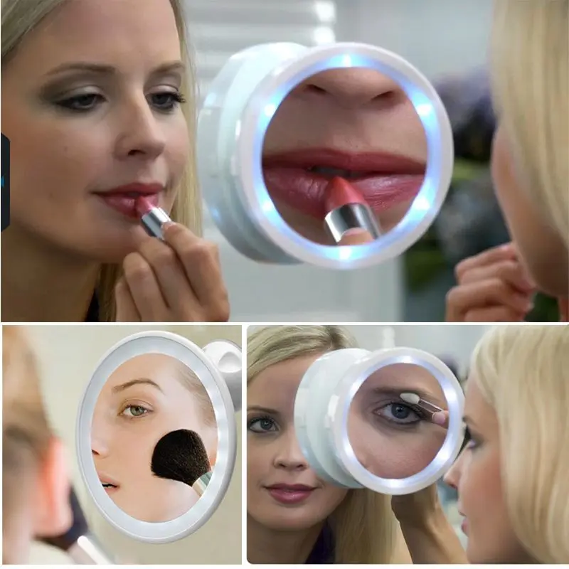 

Swivel 360 Degree Pivoting Action Brite LED Lighted 8X Magnetic Makeup Mirror