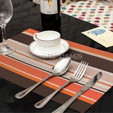 4 шт. Новое поступление оранжевые полосы простой салфетка стол Коврики S изоляции Коврики Кофе Коврики на стол coaster