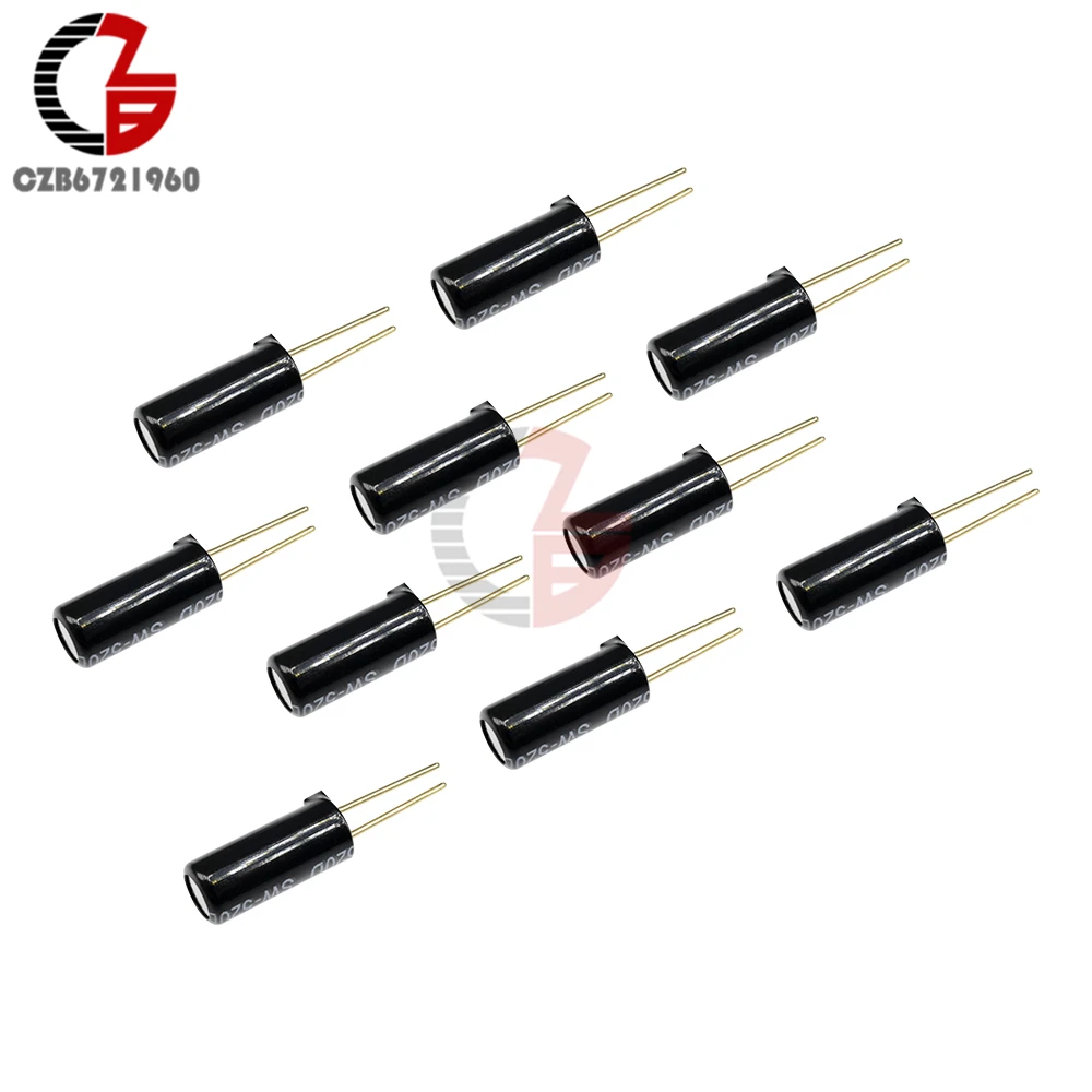 

10PCS SW520D Vibration Sensor Metal Ball Tilt Shaking Switch 5.2*11.5 SW-520D Tilt Shaking Position Switch