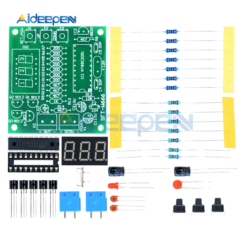 DC 5 В DS18B20 цифровой контроллер температуры DIY наборы светодиодный Будильник AT89C2051 микроконтроллер дизайн термометр электронный костюм