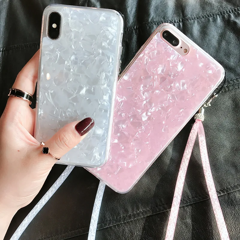 Роскошный чехол для телефона с раковиной Apple iphone 6 6S 7 8 Plus XR модные прекрасные