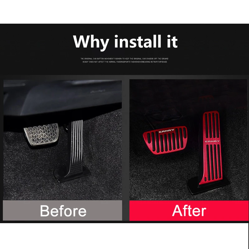 Skup Aluminium akcelerator samochodu pedał gazu pedał hamulca podnóżek pedał Non maty antypoślizgowe pokrywy skrzynka AT dla Toyota Camry 2018 2019 akcesoria