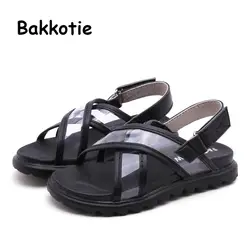 Bakkotie 2019 маленьких обувь для девочек летние модные прозрачные сандалии принцессы новый сандалии мягкая подошва малышей Дети черные туфли
