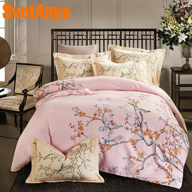 Svetanya Tree Print Bedding Set Sanded Cotton Sheet Pillowcases