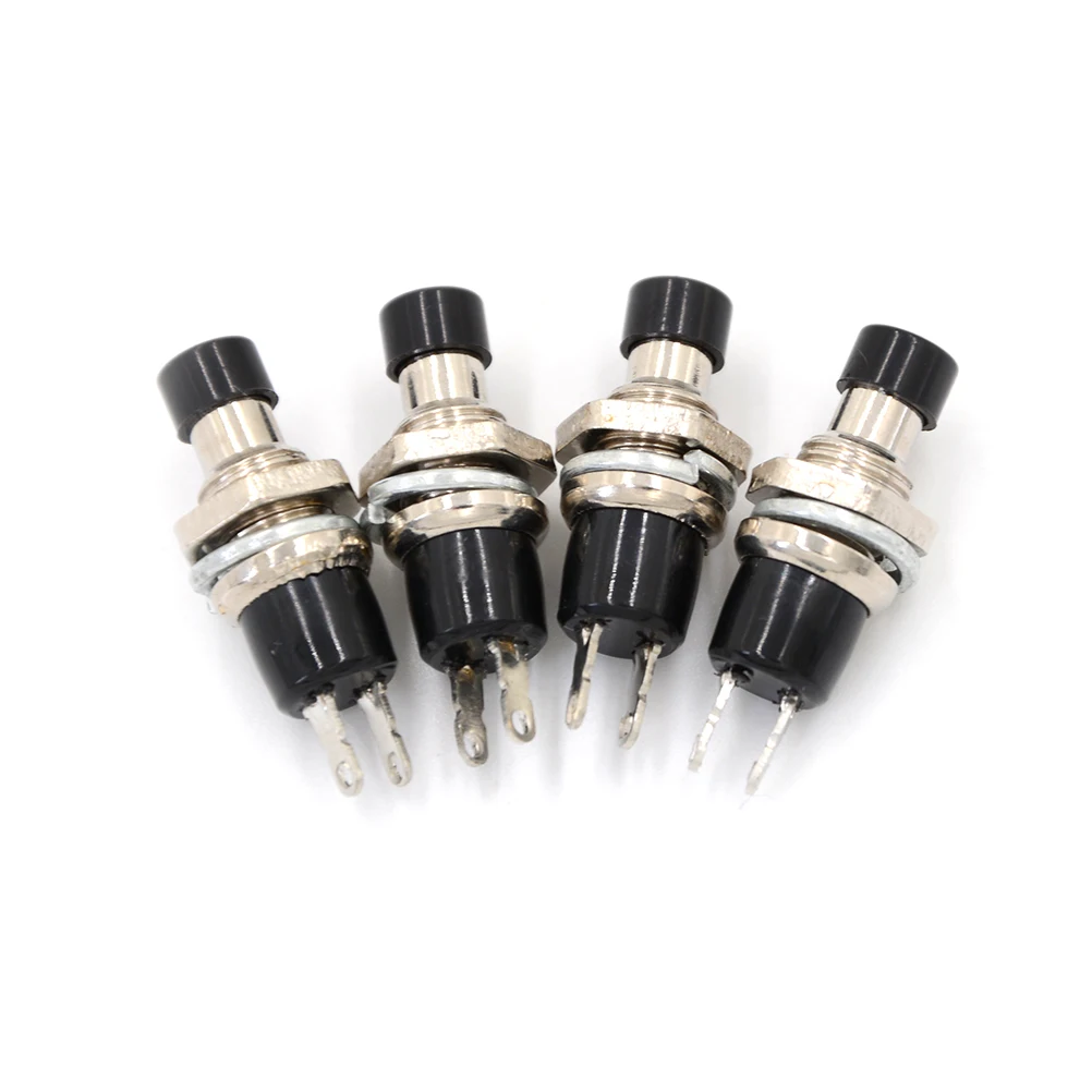 Wholesale 4PCS/lot Mini Momentary Black Reset button switch Lockless Push Button Switch