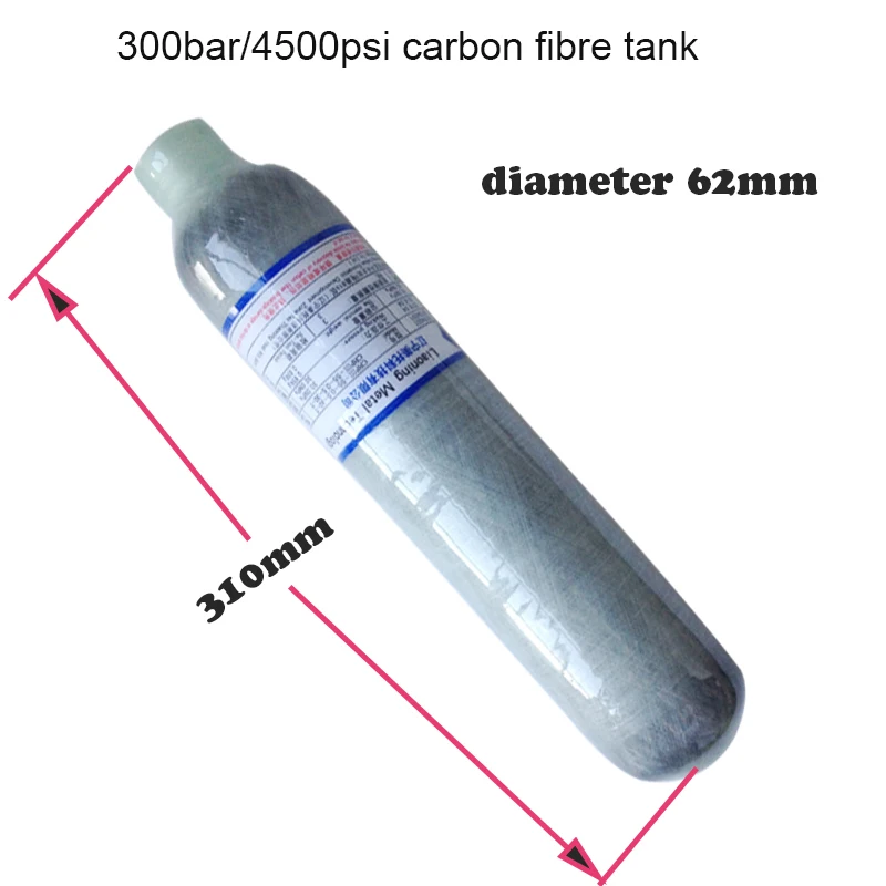PCP Пейнтбольный бак 0.5L цилиндрический корпус из углеродного волокна 4500 PSI M18 * 1 5|pcp