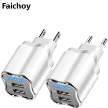 5 в 2.1A светодиодный 2 USB зарядное устройство Хорошее настенное зарядное устройство EU/US штекер Адаптер для iPhone 8 7 6 iPad samsung huawei Xiaomi зарядное устройство для мобильных телефонов s