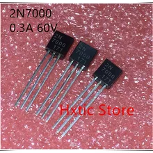 50 шт./лот N канал FET 2N7000 MOS трубка TO-92 0.3A/60 V