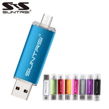 Suntrsi USB флеш-накопитель 4 ГБ 8 ГБ OTG usb флешка OTG Смартфон Флешка 16 ГБ 32 ГБ Флешка usb 2,0 64 Гб металл