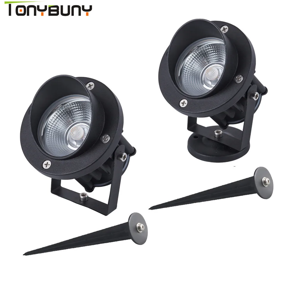 

Free Shipping 3w 5w 10w outdoor LED Spot Light Black Shell super bright spike light waterproof Landscape IP65 Led Spotlight
