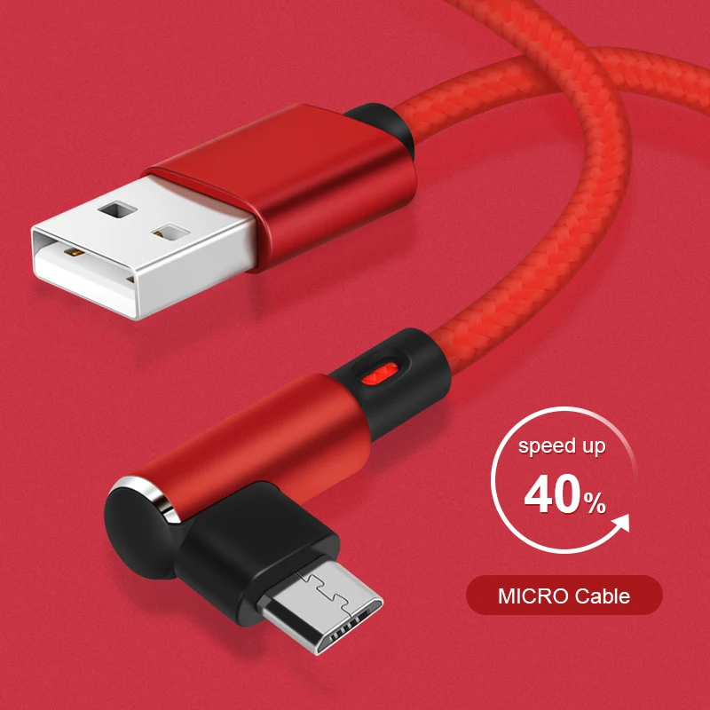 Ituf 90 градусов Micro USB кабель быстрого зарядного устройства для передачи данных