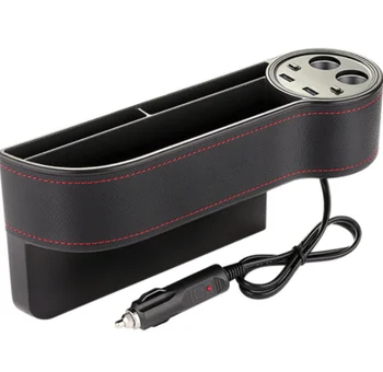

by DHL or Fedex 20pcs Car Seat Gap Storage Box Dual USB Charging Real-time Voltage LEd Display Vehicle SUV Truck 12V