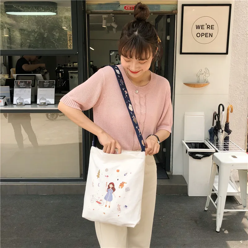 Youda японская оригинальная сумка-мессенджер с рисунком, простые холщовые сумки на плечо, студенческие милые школьные сумки в студенческом стиле