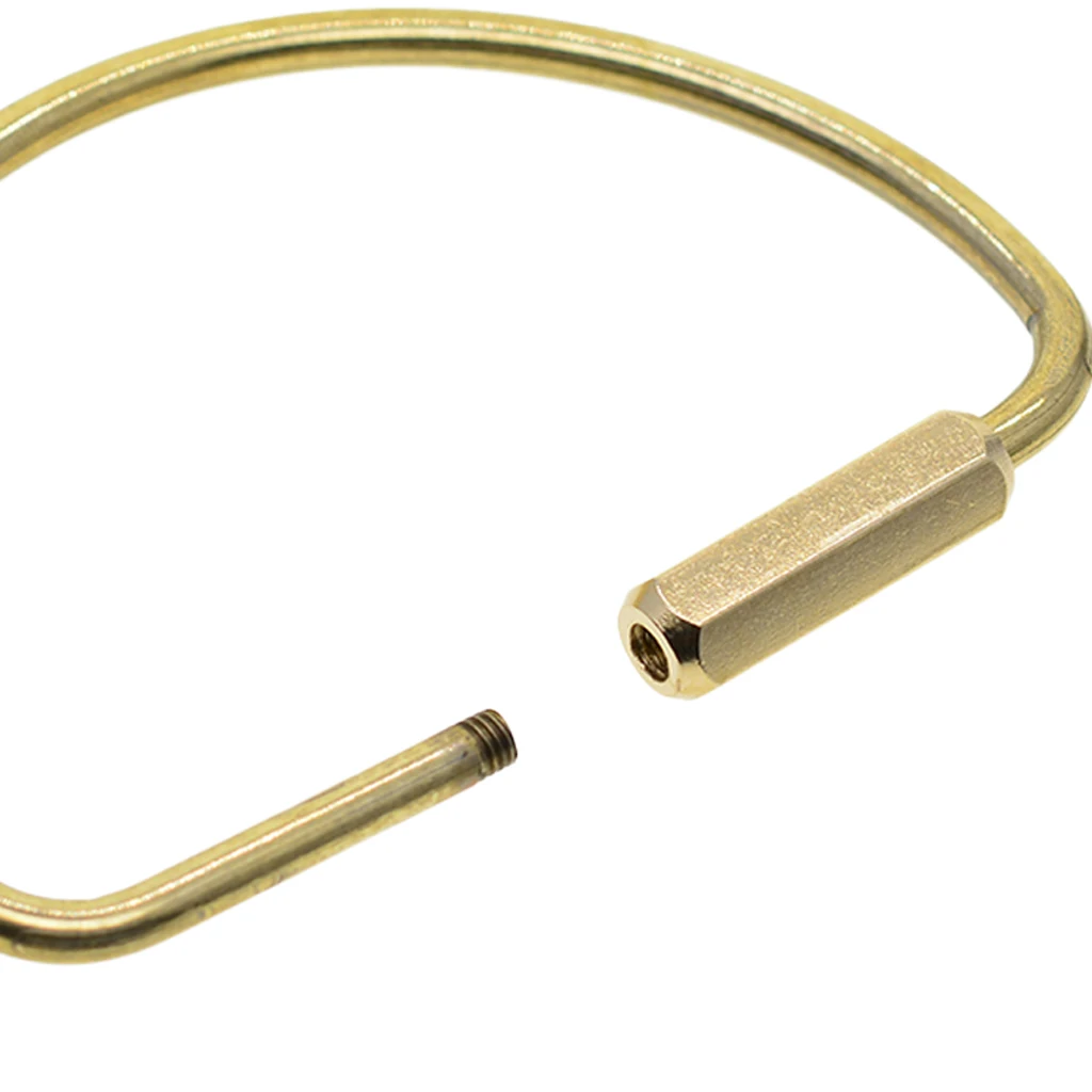 6pcs Durable Brass Screw Locking Clasp Carabiner Key Ring Keychain Key Holder Accessories Gold