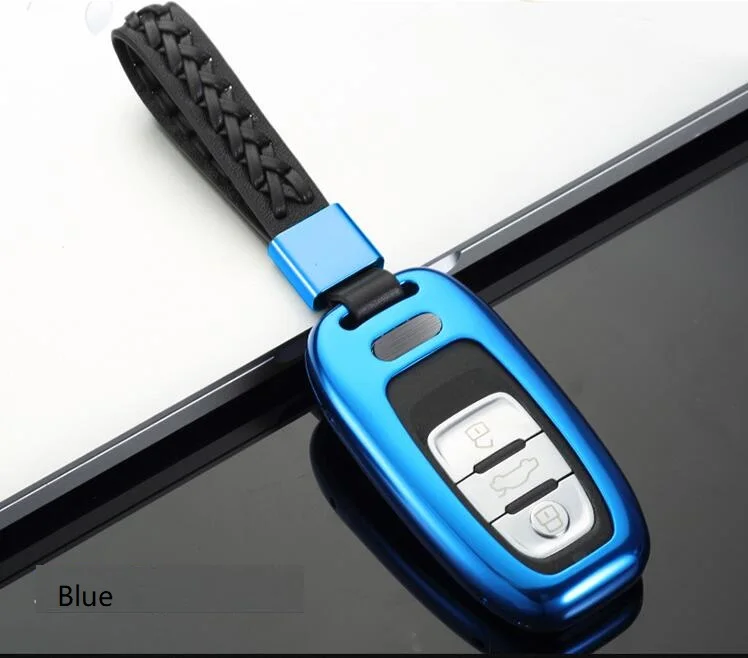 Алюминиевый Брелок для автомобильных ключей, чехол для ключей в виде ракушки кожаный ремень Алюминий брелок для ключей из мешок для хранения для Audi A4L A5 A6L A7 A8L S5 S6 Q5 SQ5 RS5 - Название цвета: 07