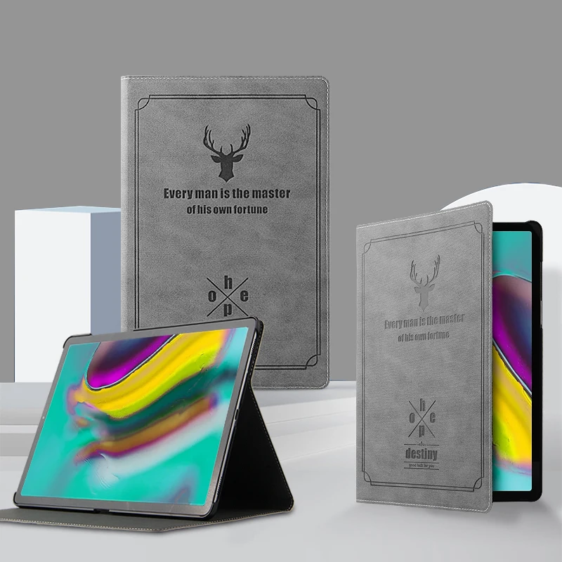 For Samsung Galaxy Tab S5e 2019 Case Retro Deer Pattern PU for SM-T720 SM-T725 T720 T725 10.5'' stand smart cover funda + Pen-4