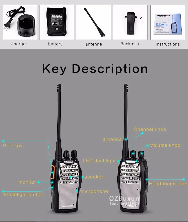 (2 шт.) BaoFeng UHF двухканальные рации BF-A5 16CH VOX + скремблер Функция Бесплатная доставка двухстороннее радио