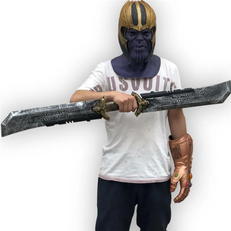 1:1 Thanos Double-edged Knife Sword 110cm Cosplay Weapon Decoration Model Figure Gift Movie Role Playing Safety PU