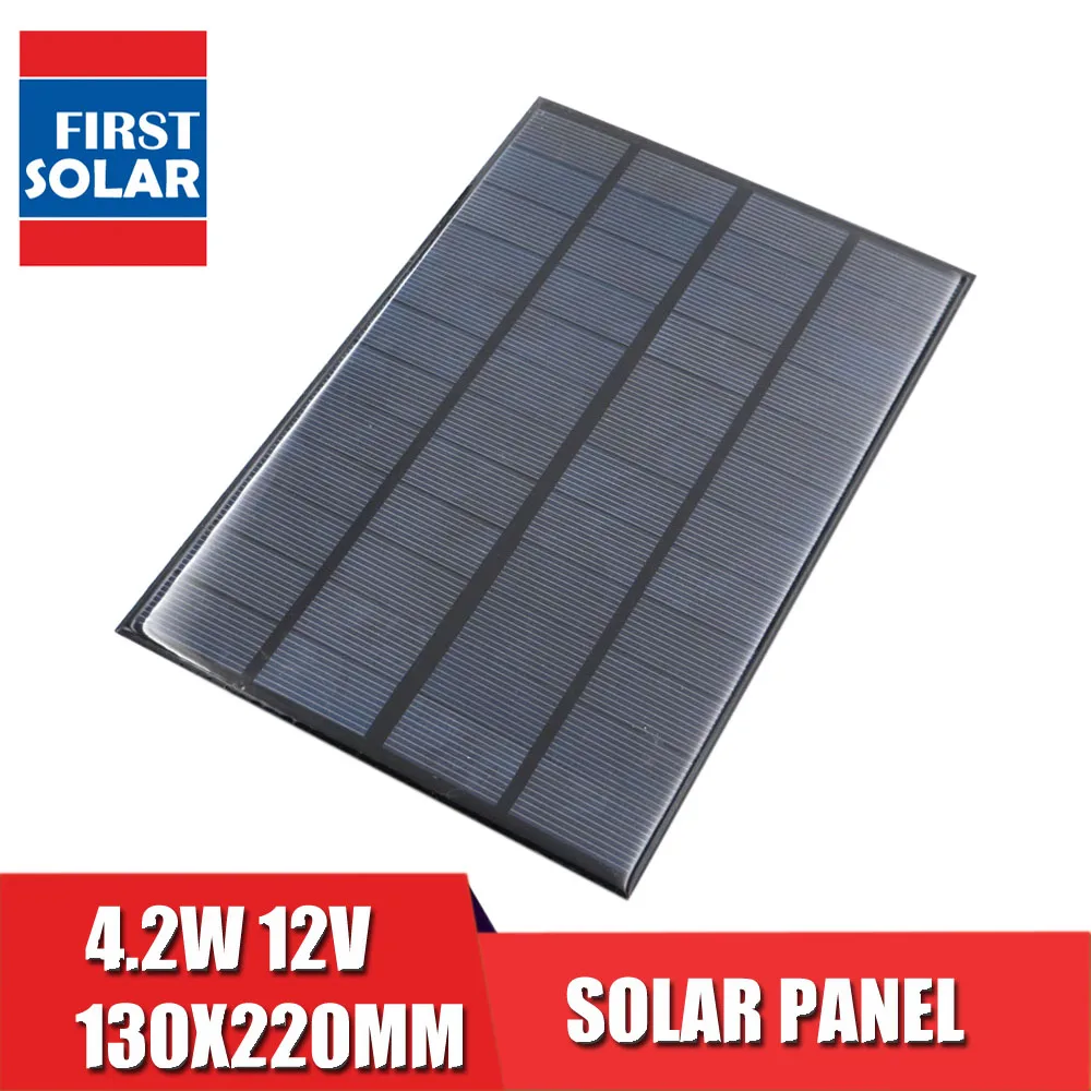 

12V 4.2W 350mA Solar Panel Standard Epoxy Polycrystalline Silicon DIY Battery Power Charge Module Mini Solar Cell