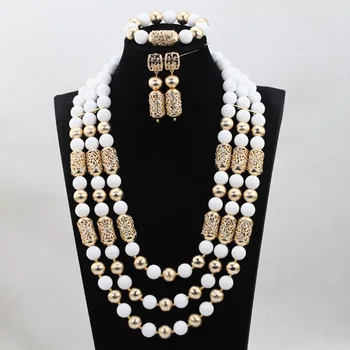 

Yellow/Orange Nigerian Bridal Jewelry Set Popular Wedding Beads Set Handmade Item QW1036