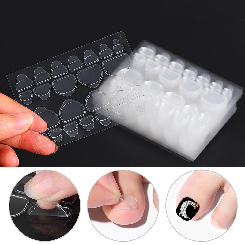 

10 Sheet DIY Nail Tip Transparent Double Sided Self Adhesive Glue Sticker Jelly False Art Extension Glue Tools DropShipping