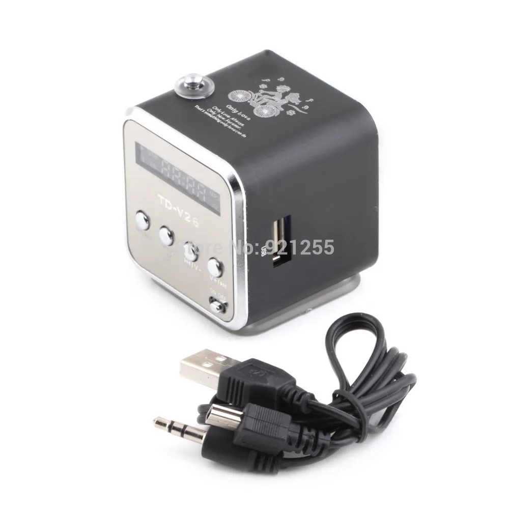 1pcs black Aluminum alloy Portable Micro SD TF USB Mini Stereo Speaker Music Player FM Radio PC MP3 /4 | Электроника