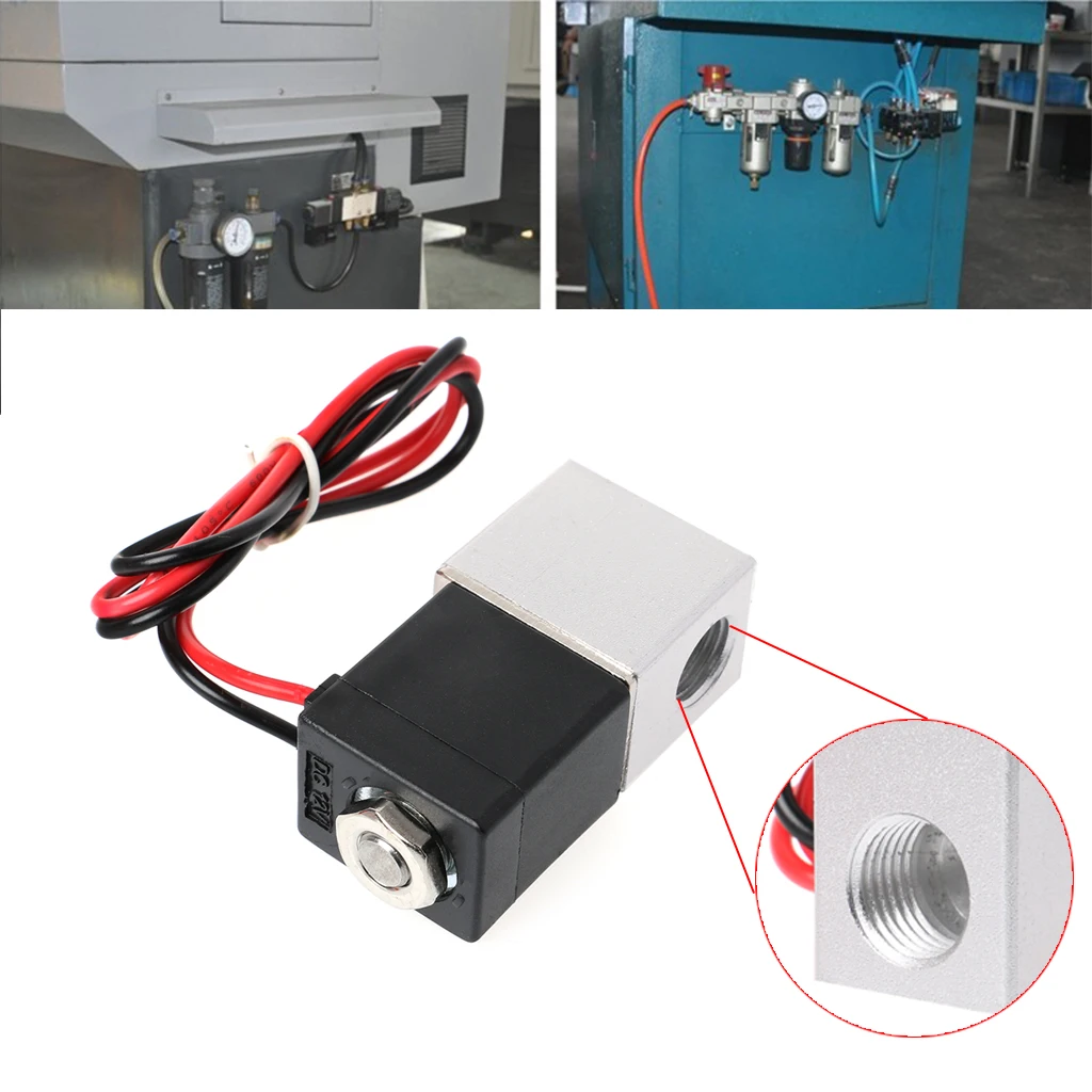 1/4 &quotDC 12V 2 Way нормально закрытый пневматический Алюминиевый Электрический