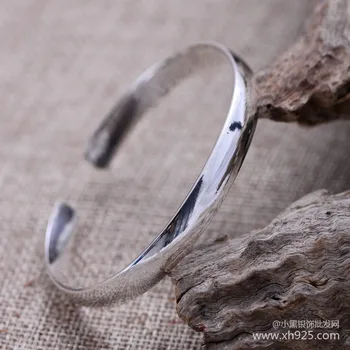 

Black silver jewelry wholesale 925 sterling silver jewelry smooth simple fashion female Bracelet xh038945w