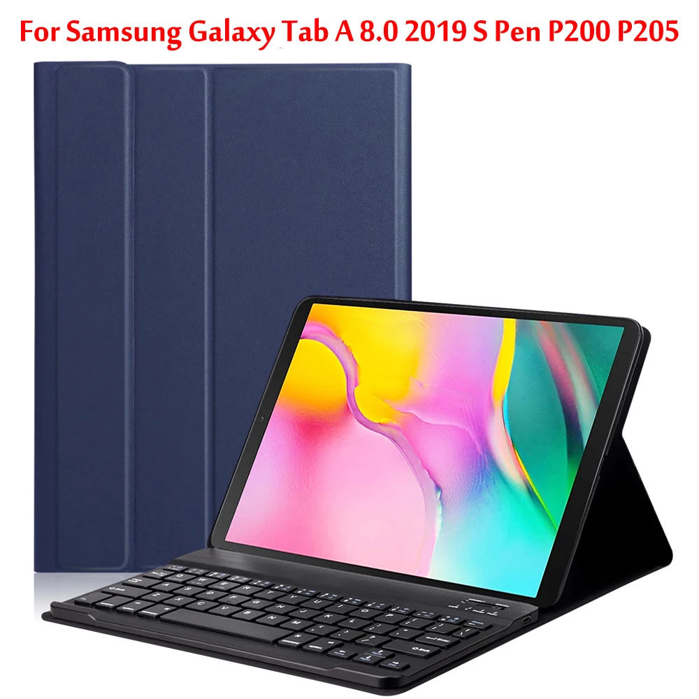 Bluetooth-клавиатура для планшета чехол для Samsung Galaxy Tab A 8,0 2019 S Pen P200 P205 SM-P200 SM-P205 беспроводная клавиатура чехол для планшета