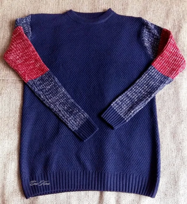 Для мужчин свитер Пуловеры для женщин синий весна с длинными рукавами в стиле пэчворк Вязание свитер красный Повседневное О-образным