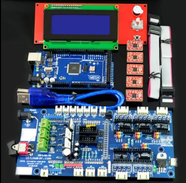 DuoWeiSi части 3d принтера для RAMPS 1,57 плата управления+ lcd 2004 плата Мега 2560 R3 A4988 набор драйвера для 3d принтера