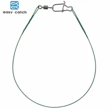 Легко ловить 50 шт. зеленый нейлон, покрытый слоем из нержавеющей стали рыболовная леска поводки 20 см 25 см Трассировка рыболовная стальная проволока