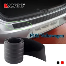 KAWOO For VW Passat B6 B7 Golf MK4 MK5 MK6 Tiguan Beetle Sharan Rubber Rear Guard Bumper Protect Trim Cover Sill Pad Car Styling