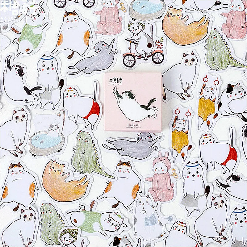 

2019 New Cat Group Memo Pad Stationery Book Marks Creative Cute Animal Sticky Notes School Supplies Paper Stickers