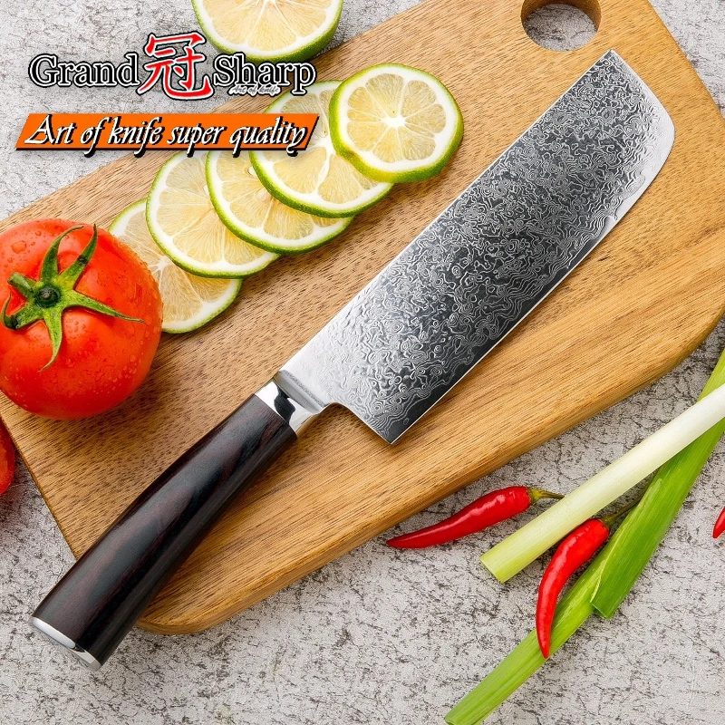 Buy GRANDSHARP Usuba Nakiri Knife Japanese Damascus
