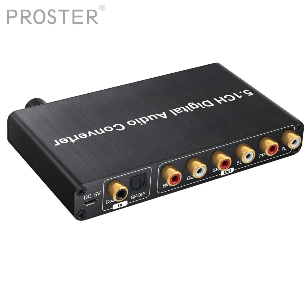 PROZOR 5.1CH DAC преобразователь аудио декодер 2.0CH аналоговый адаптер оптический
