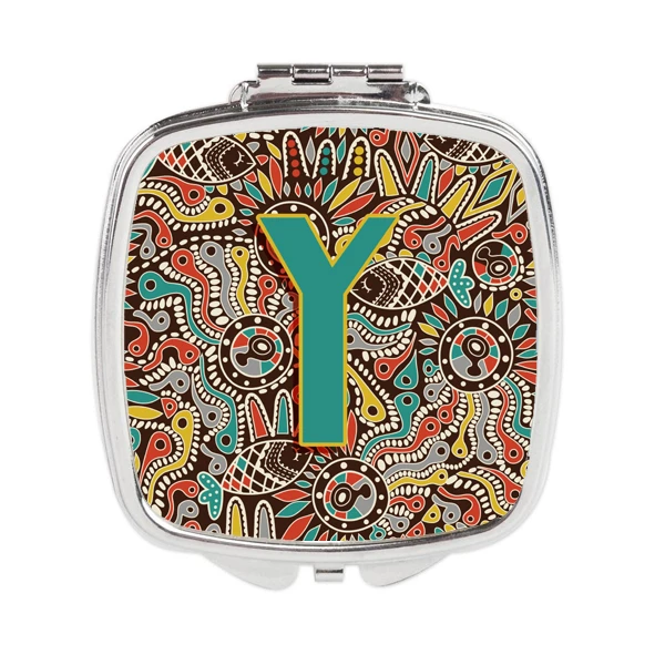 Carolines Treasures CJ2013-YSCM Letter Y Retro Tribal Alphabet Initial Compact Mirror | Красота и здоровье